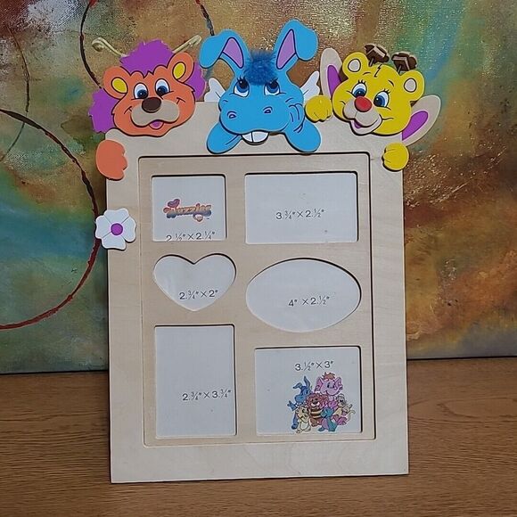 Vintage 80s Wuzzles Wooden Collage Picture Frame Walt Disney Applause - Picture 1 of 15